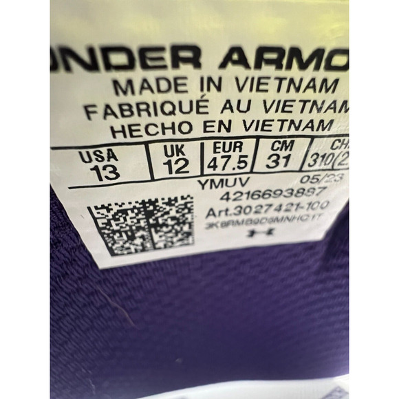 Under Armour Northwestern Wildcats Infinite 5 3027421-100 White Men Size 13 main image 12